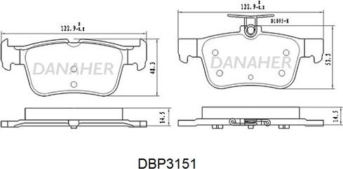 Danaher DBP3151 - Kit pastiglie freno, Freno a disco autozon.pro