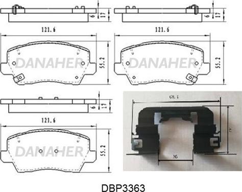 Danaher DBP3363 - Kit pastiglie freno, Freno a disco autozon.pro