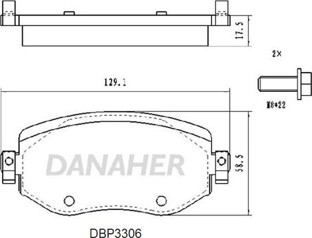 Danaher DBP3306 - Kit pastiglie freno, Freno a disco autozon.pro