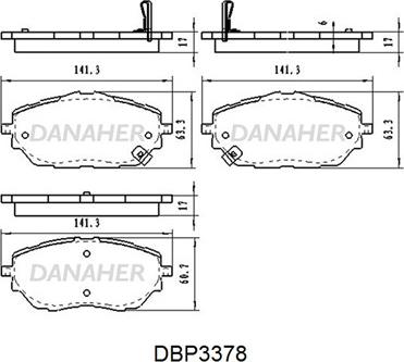 Danaher DBP3378 - Kit pastiglie freno, Freno a disco autozon.pro