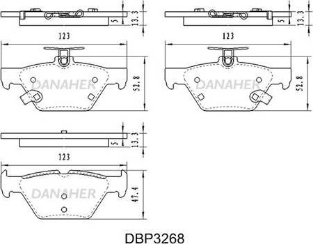 Danaher DBP3268 - Kit pastiglie freno, Freno a disco autozon.pro