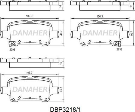 Danaher DBP3218/1 - Kit pastiglie freno, Freno a disco autozon.pro