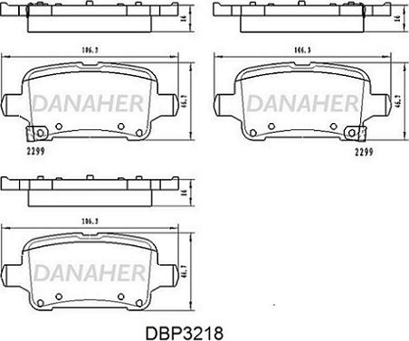 Danaher DBP3218 - Kit pastiglie freno, Freno a disco autozon.pro