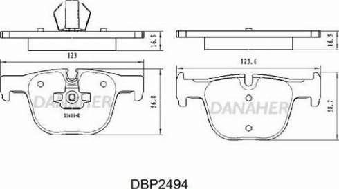 Danaher DBP2494 - Kit pastiglie freno, Freno a disco autozon.pro