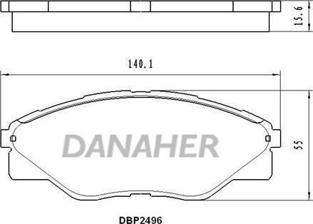 Danaher DBP2496 - Kit pastiglie freno, Freno a disco autozon.pro