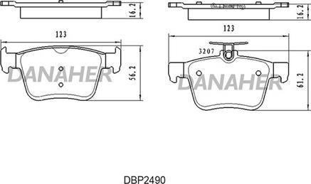 Danaher DBP2490 - Kit pastiglie freno, Freno a disco autozon.pro