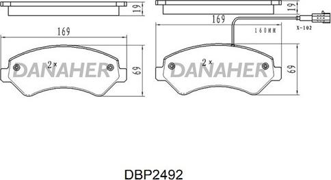 Danaher DBP2492 - Kit pastiglie freno, Freno a disco autozon.pro