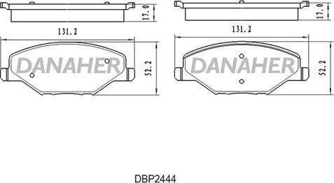 Danaher DBP2444 - Kit pastiglie freno, Freno a disco autozon.pro