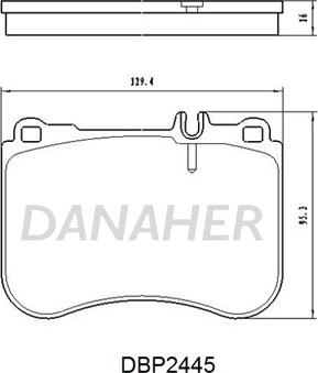 Danaher DBP2445 - Kit pastiglie freno, Freno a disco autozon.pro