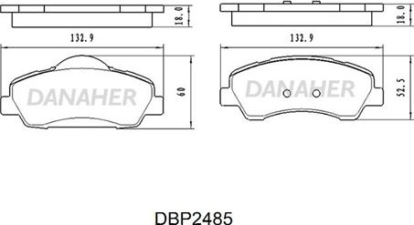 Danaher DBP2485 - Kit pastiglie freno, Freno a disco autozon.pro