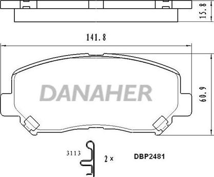 Danaher DBP2481 - Kit pastiglie freno, Freno a disco autozon.pro