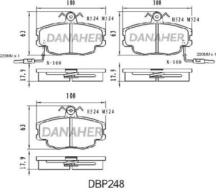 Danaher DBP248 - Kit pastiglie freno, Freno a disco autozon.pro