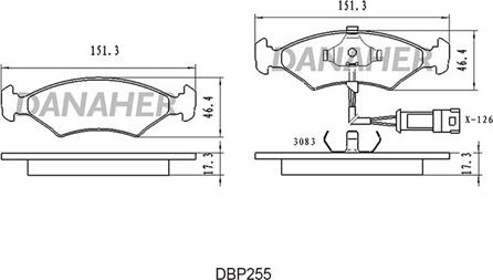 Danaher DBP255 - Kit pastiglie freno, Freno a disco autozon.pro