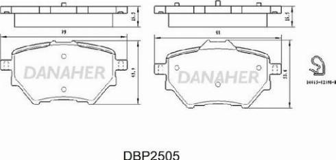 Danaher DBP2505 - Kit pastiglie freno, Freno a disco autozon.pro