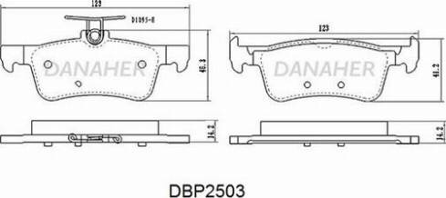 Danaher DBP2503 - Kit pastiglie freno, Freno a disco autozon.pro