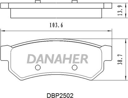 Danaher DBP2502 - Kit pastiglie freno, Freno a disco autozon.pro