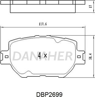 Danaher DBP2699 - Kit pastiglie freno, Freno a disco autozon.pro