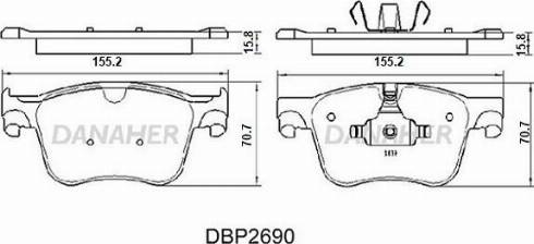 Danaher DBP2690 - Kit pastiglie freno, Freno a disco autozon.pro