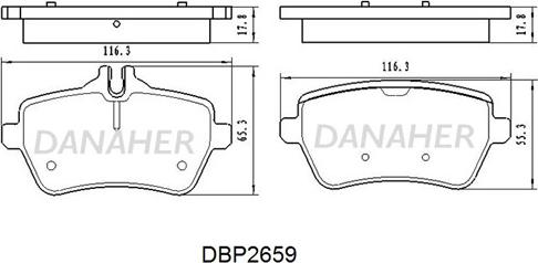 Danaher DBP2659 - Kit pastiglie freno, Freno a disco autozon.pro