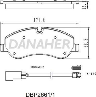 Danaher DBP2661/1 - Kit pastiglie freno, Freno a disco autozon.pro