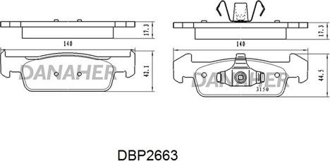 Danaher DBP2663 - Kit pastiglie freno, Freno a disco autozon.pro