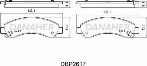 Danaher DBP2617 - Kit pastiglie freno, Freno a disco autozon.pro