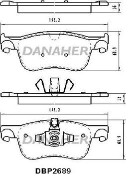 Danaher DBP2689 - Kit pastiglie freno, Freno a disco autozon.pro