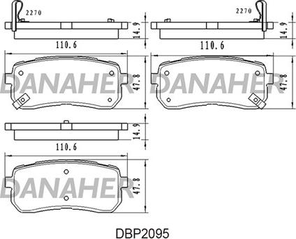 Danaher DBP2095 - Kit pastiglie freno, Freno a disco autozon.pro