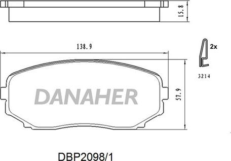 Danaher DBP2098/1 - Kit pastiglie freno, Freno a disco autozon.pro