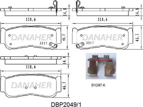 Danaher DBP2049/1 - Kit pastiglie freno, Freno a disco autozon.pro