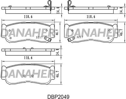 Danaher DBP2049 - Kit pastiglie freno, Freno a disco autozon.pro