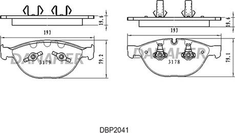 Danaher DBP2041 - Kit pastiglie freno, Freno a disco autozon.pro