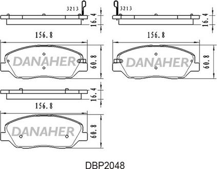 Danaher DBP2048 - Kit pastiglie freno, Freno a disco autozon.pro