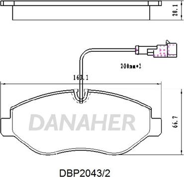 Danaher DBP2043/2 - Kit pastiglie freno, Freno a disco autozon.pro