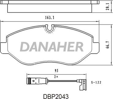 Danaher DBP2043 - Kit pastiglie freno, Freno a disco autozon.pro