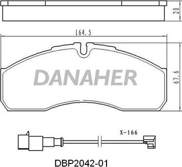 Danaher DBP2042-01 - Kit pastiglie freno, Freno a disco autozon.pro