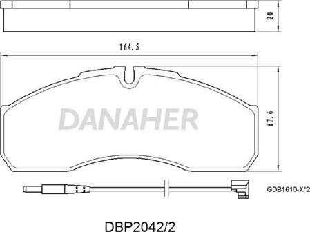 Danaher DBP2042/2 - Kit pastiglie freno, Freno a disco autozon.pro