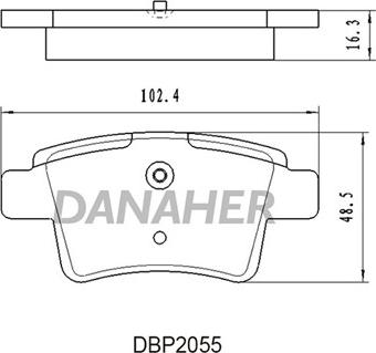 Danaher DBP2055 - Kit pastiglie freno, Freno a disco autozon.pro