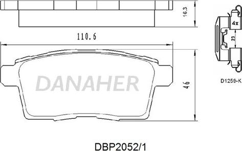 Danaher DBP2052/1 - Kit pastiglie freno, Freno a disco autozon.pro