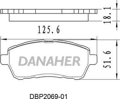 Danaher DBP2069-01 - Kit pastiglie freno, Freno a disco autozon.pro