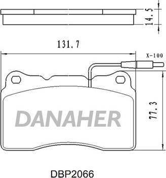 Danaher DBP2066 - Kit pastiglie freno, Freno a disco autozon.pro