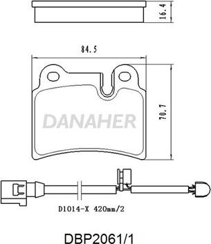 Danaher DBP2061/1 - Kit pastiglie freno, Freno a disco autozon.pro