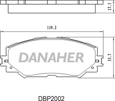 Danaher DBP2002 - Kit pastiglie freno, Freno a disco autozon.pro