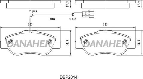 Danaher DBP2014 - Kit pastiglie freno, Freno a disco autozon.pro