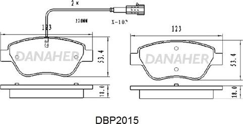 Danaher DBP2015 - Kit pastiglie freno, Freno a disco autozon.pro