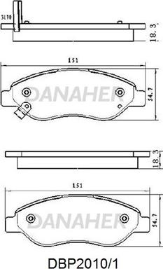 Danaher DBP2010/1 - Kit pastiglie freno, Freno a disco autozon.pro