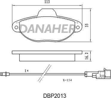 Danaher DBP2013 - Kit pastiglie freno, Freno a disco autozon.pro