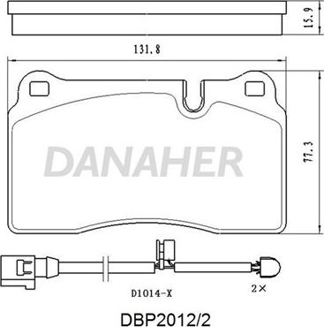 Danaher DBP2012/2 - Kit pastiglie freno, Freno a disco autozon.pro