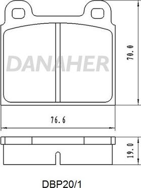 Danaher DBP20/1 - Kit pastiglie freno, Freno a disco autozon.pro