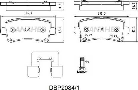 Danaher DBP2084/1 - Kit pastiglie freno, Freno a disco autozon.pro